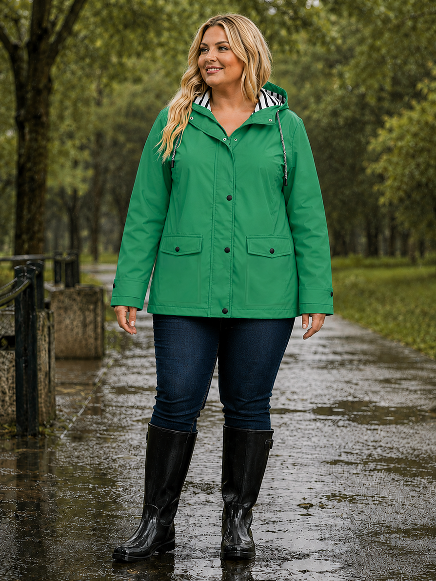Janet Hooded Plus Size Jacket detail view