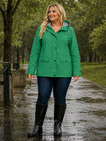 Janet Hooded Plus Size Jacket detail view