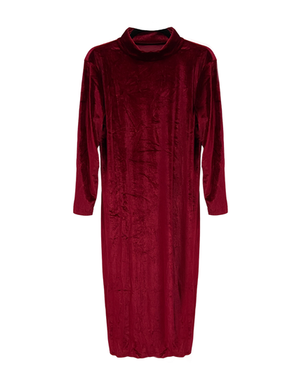 Josie Plus Size Back Ruched Velvet Dress in Wine