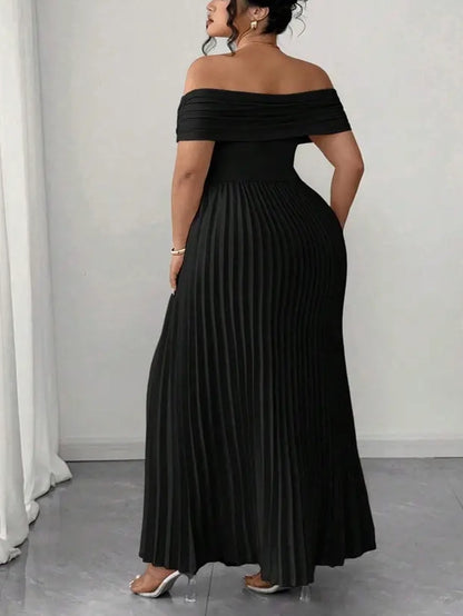 Krista Off Shoulder Plus Size Maxi Dress