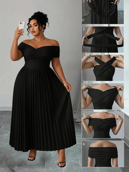 Krista Off Shoulder Plus Size Maxi Dress