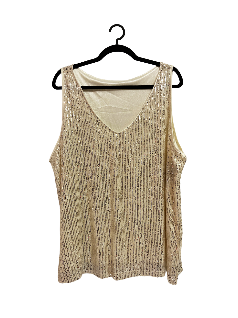 Lucia Plus Size Sequin Tank Top in Gold