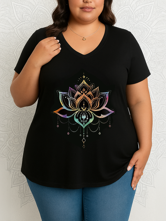 Mandala Print Plus Size T-shirt
