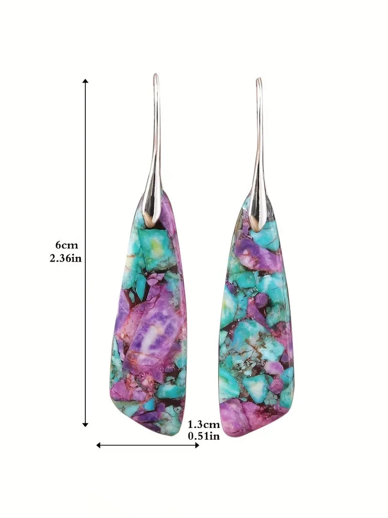 Vintage Boho Stone Drop Earrings