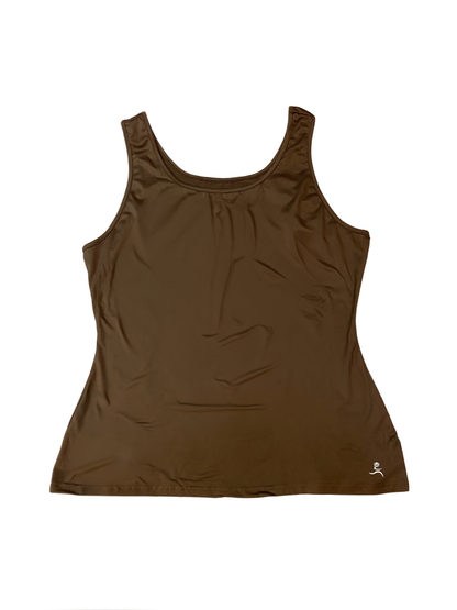 Amellia Perfect Plus Size Tank by Run Free by Vee in Mocha