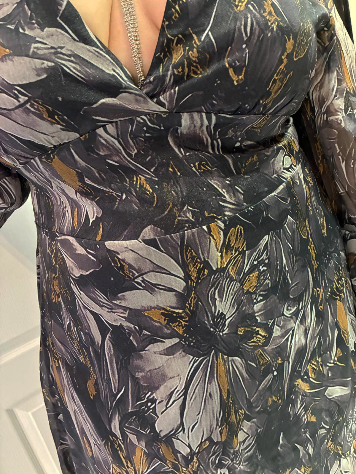 Mystic Floral Chiffon Plus Size Dress