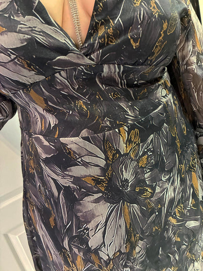 Mystic Floral Chiffon Plus Size Dress