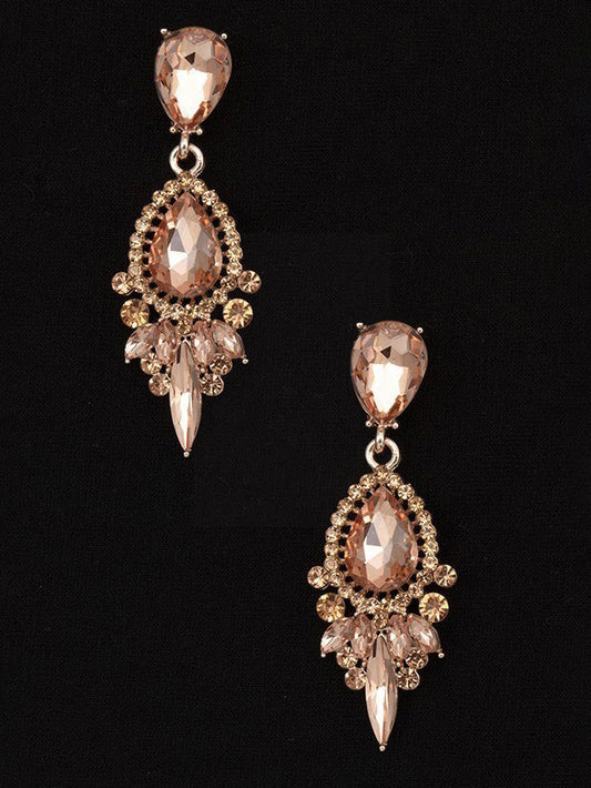 Crystal Gem Ornate Evening Earring