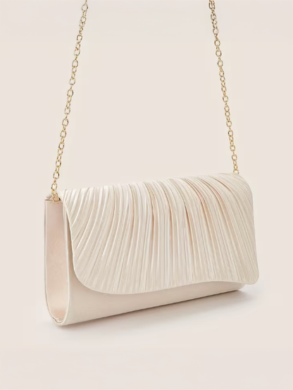 Pleated Evening Clutch, clutch, front view