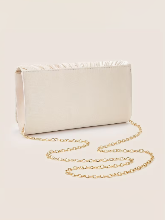 Pleated Evening Clutch, clutch, detail view