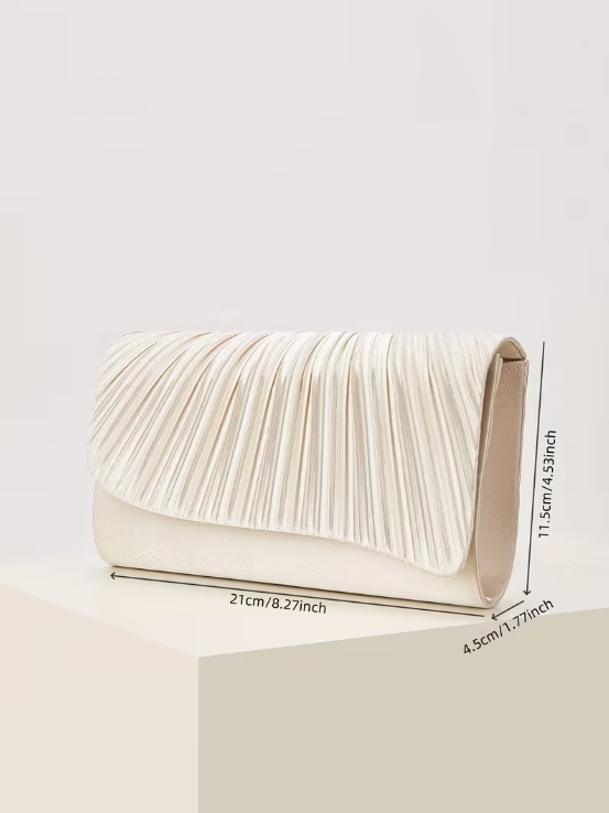 Pleated Evening Clutch, clutch, styled view