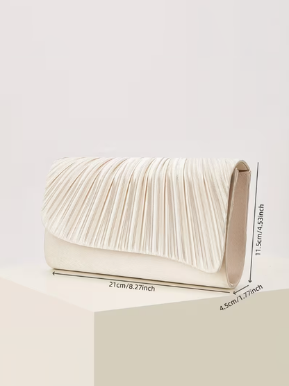 Pleated Evening Clutch, clutch, styled view