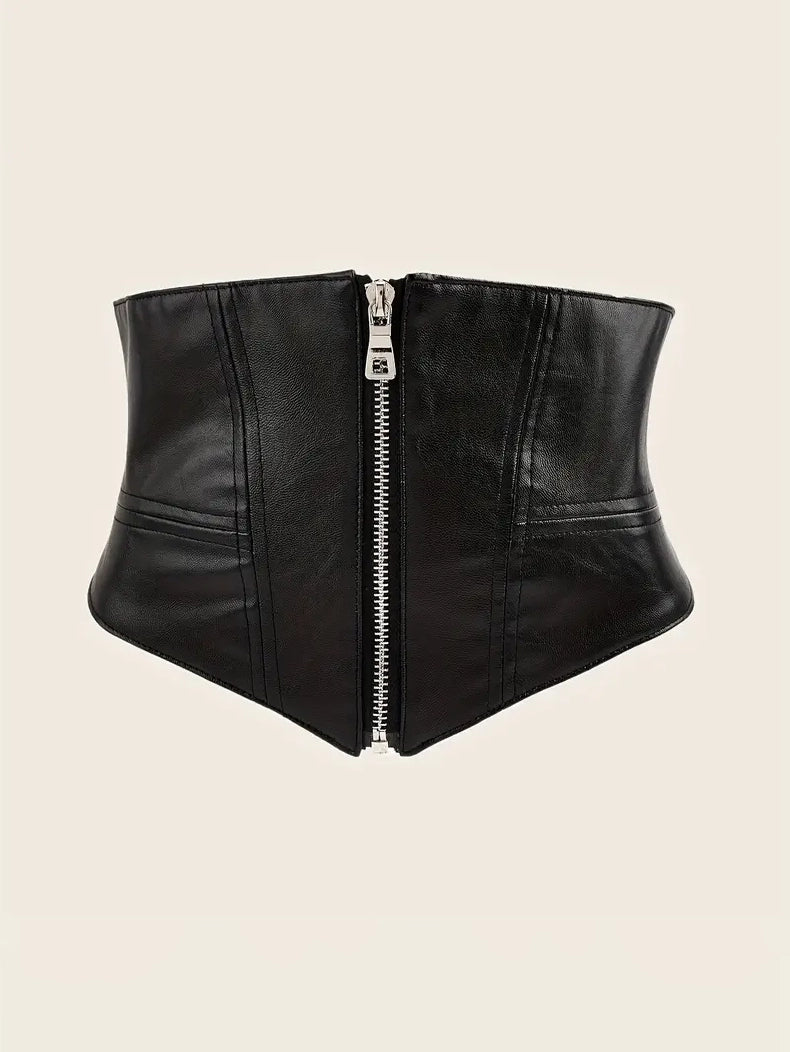 Plus Size Corset Belt with Zipper, belt, front view