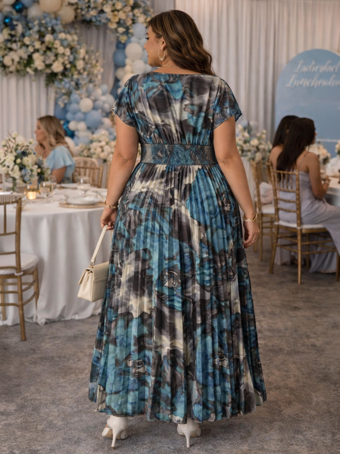 Verona Floral Print Plus Size Midi Dress