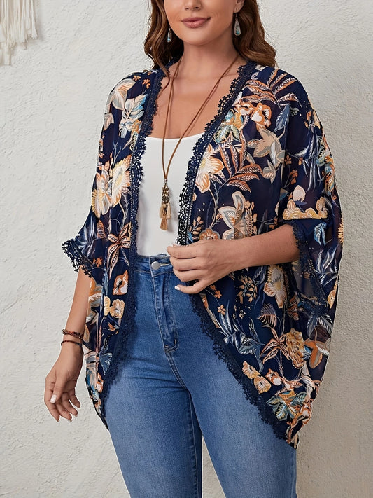 Renee Plus Size Kimono in Floral Print