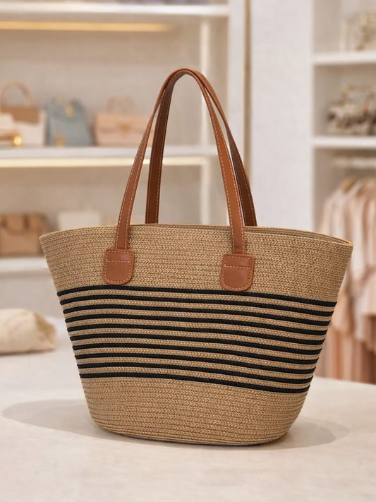 Woven Straw Tote Bag