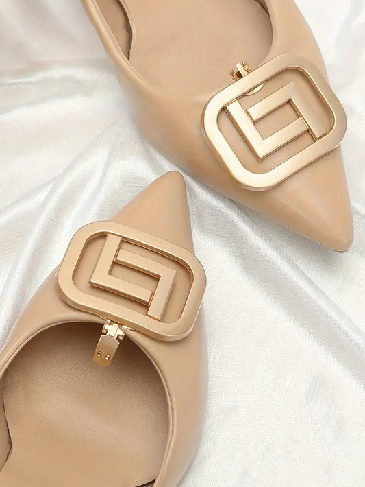 Rounded Square Gold Shoe Clips