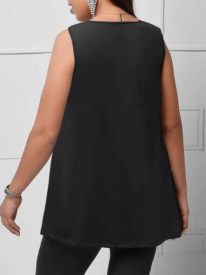 Gloria Scalloped V-neck Plus Size Tank