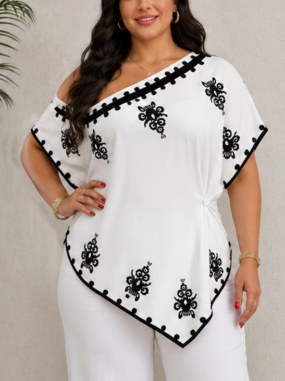 Tatiana Asymmetrical Plus Size Top