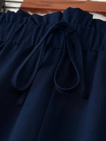 Thia Plus Size Wide Leg Pant in Navy