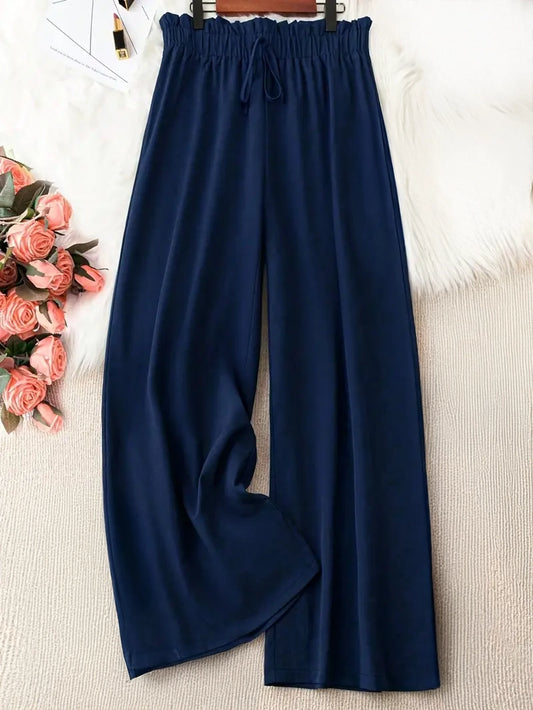 Thia Plus Size Wide Leg Pant in Navy