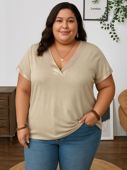 Tiffany Plus Size V-Neck T-shirt