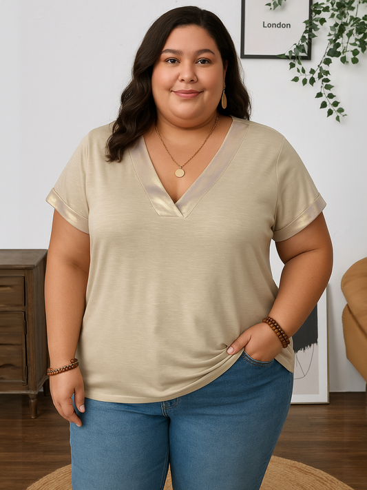 Tiffany Plus Size V-Neck T-shirt