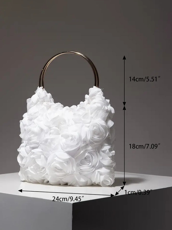 Elegant Rose Detailed Handbag