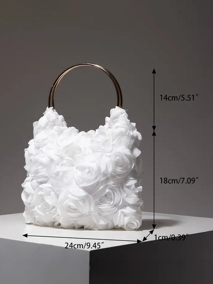 Elegant Rose Detailed Handbag
