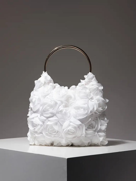 Elegant Rose Detailed Handbag