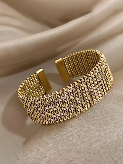 Woven Metallic Cuff Bracelet