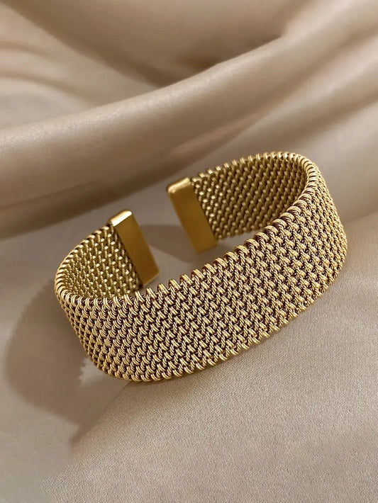 Woven Metallic Cuff Bracelet