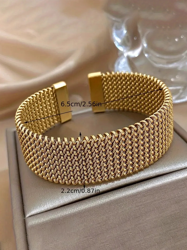 Woven Metallic Cuff Bracelet