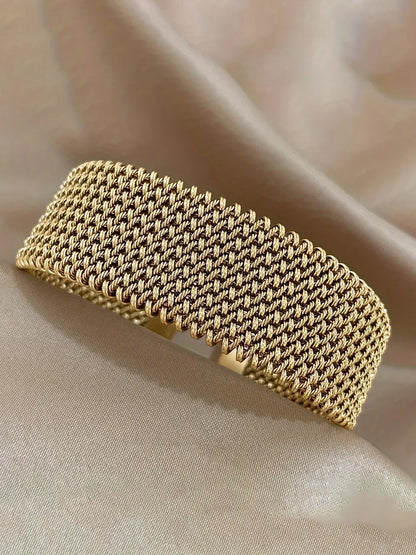 Woven Metallic Cuff Bracelet