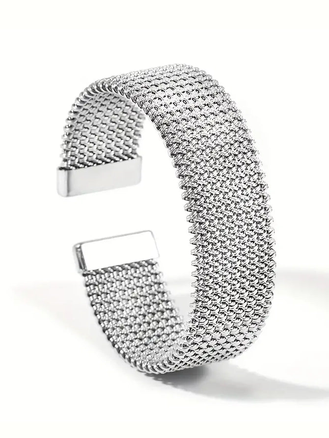Woven Metallic Cuff Bracelet