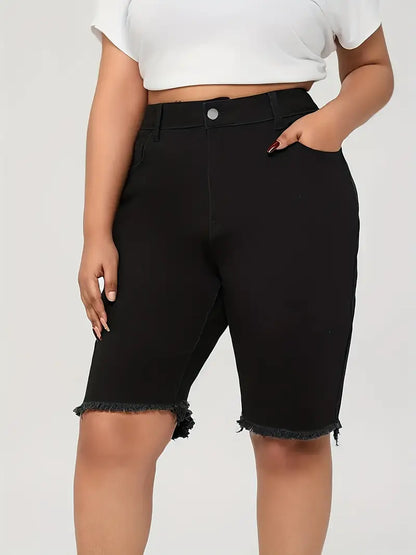 Zadie Plus Size Bermuda Denim Shorts