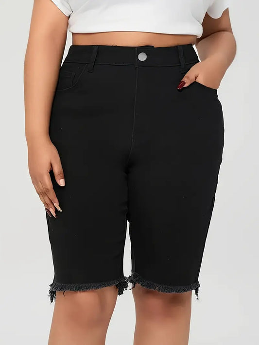Zadie Plus Size Bermuda Denim Shorts