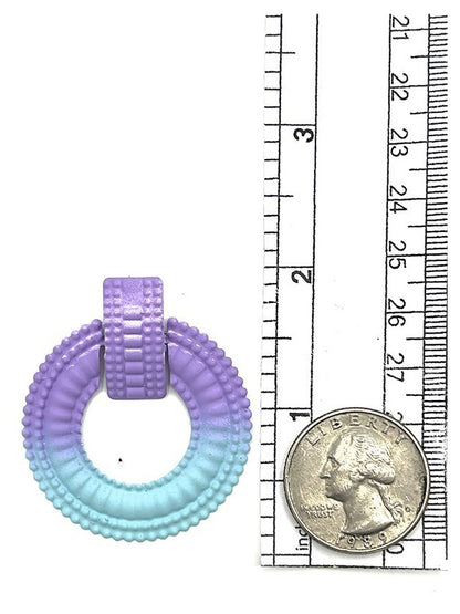 Line Etched Round Drop Earring