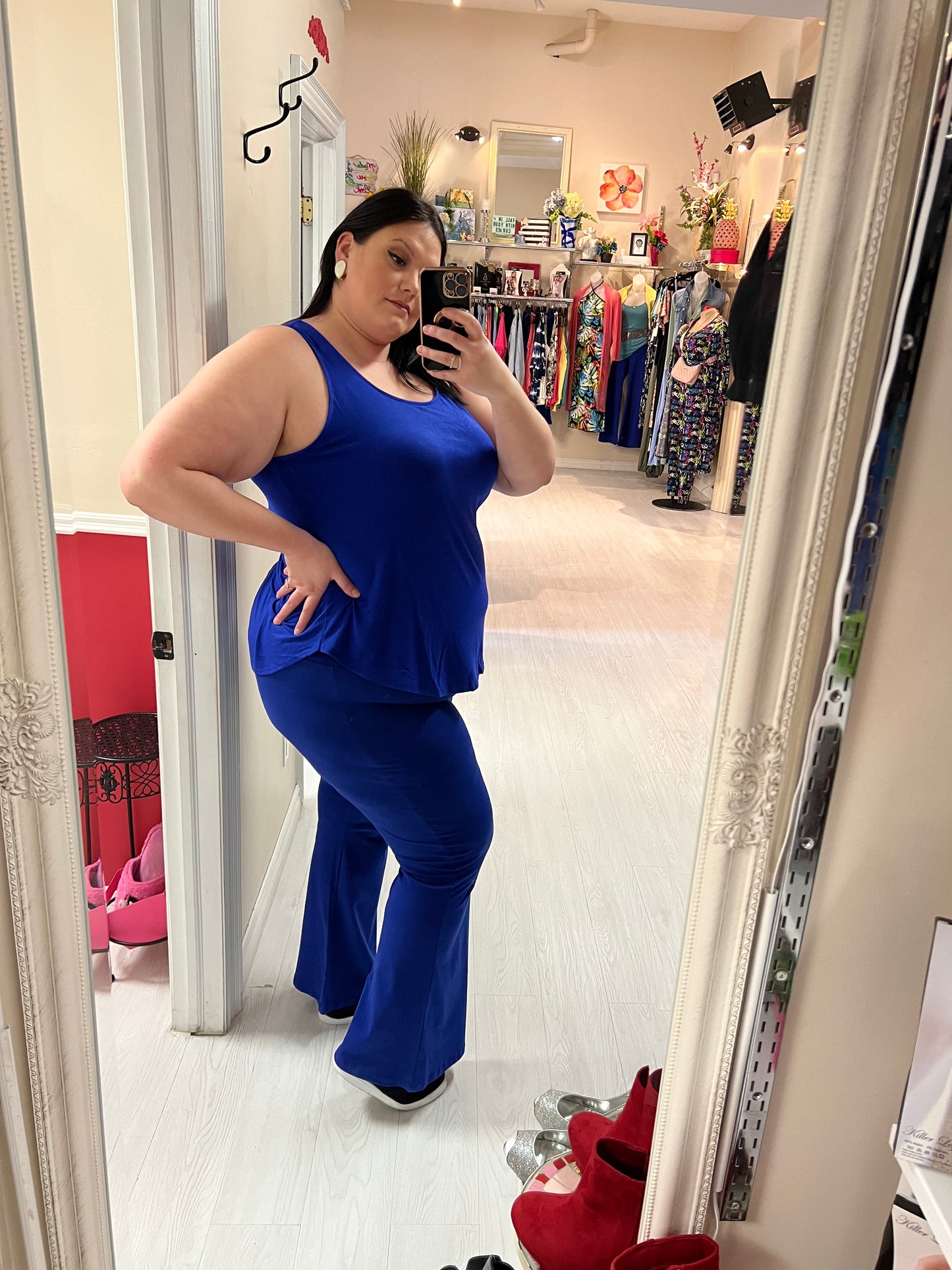 Claudia Perfect Plus Size Tank in Bright Blue